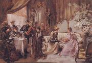 Madeleine Lemaire Tea at the Hotel de Ville oil painting reproduction